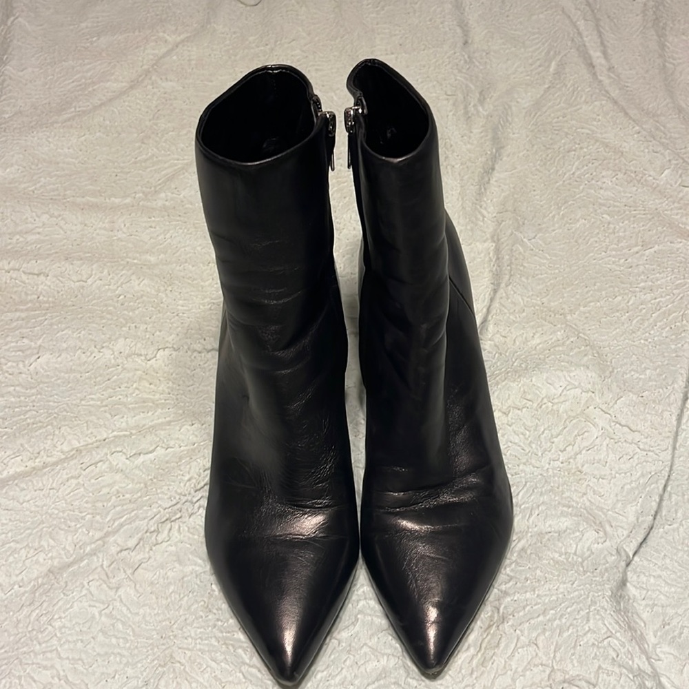 Marc Fisher black leather ankle boots